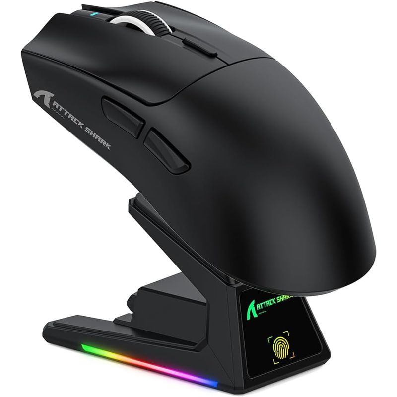 SHARK - Mouse Gamer Attack Shark X1 RGB 40.000 Dpi Carga Magnética