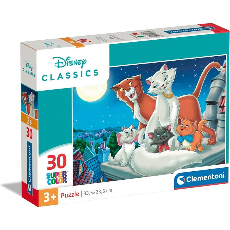 CLEMENTONI - Rompecabezas 30 Piezas Disney Los Aristogatos Para Niños
