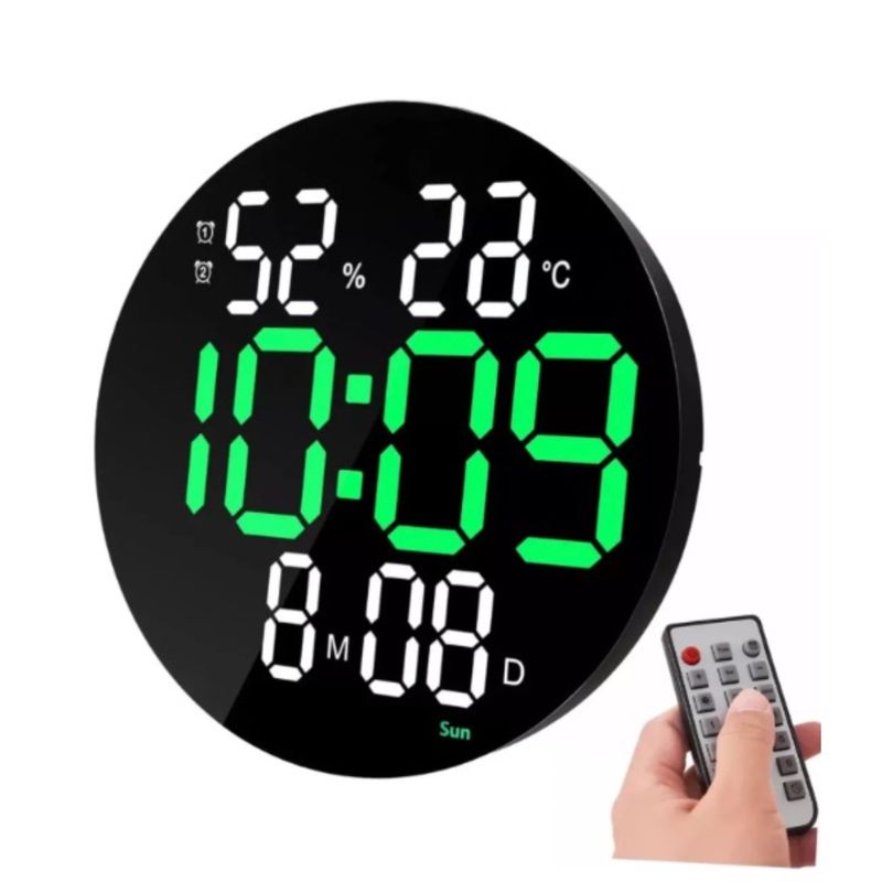 GENERICO - Reloj redondo digital de pared