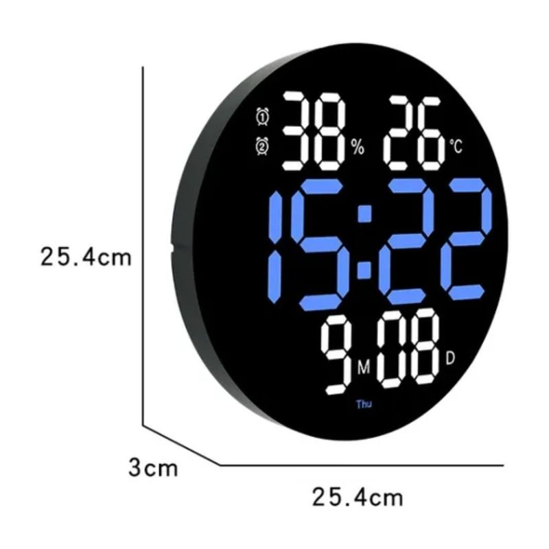 GENERICO - Reloj redondo digital de pared
