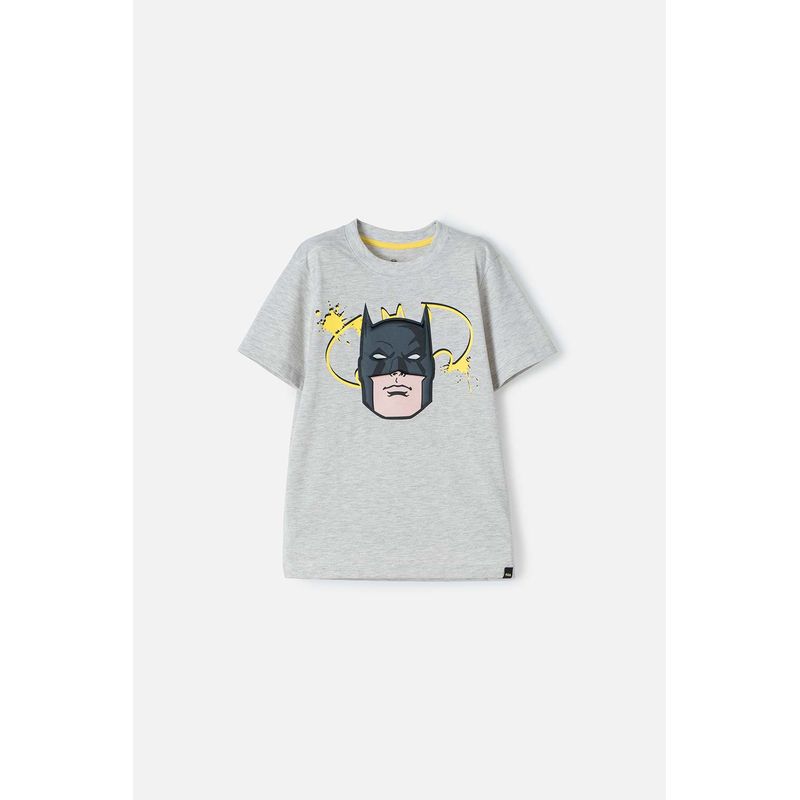 DC COMICS - Camiseta de Batman manga corta gris jaspe para niño