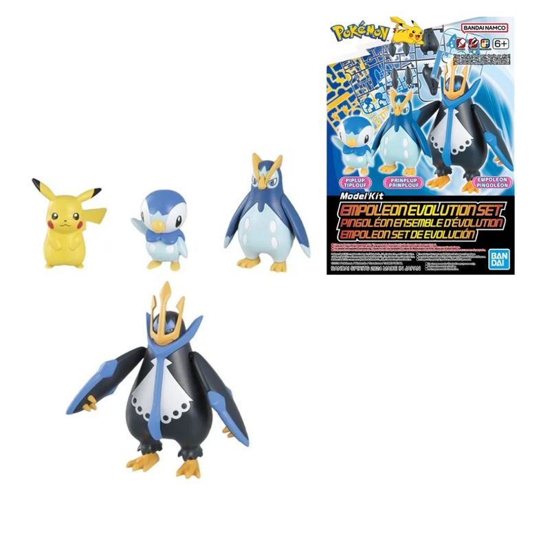 BANDAI - Juguete Model Kit Pokémon Empoleon 4 en 1 con Pikachu
