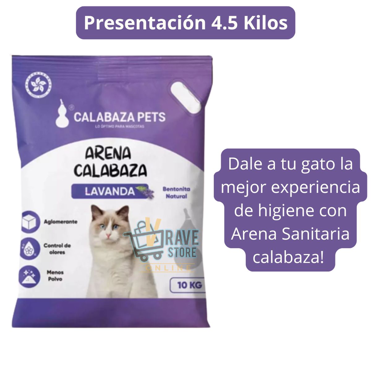 GENERICO - Calabaza Pets Arena para Gatos Aroma Lavanda