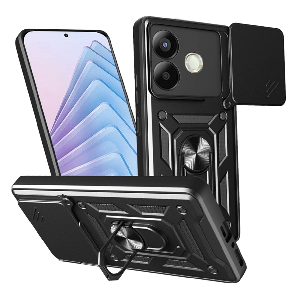 GENERICO - Funda Estuche Case Slider Compatible Con Oppo A5 Pro Negro