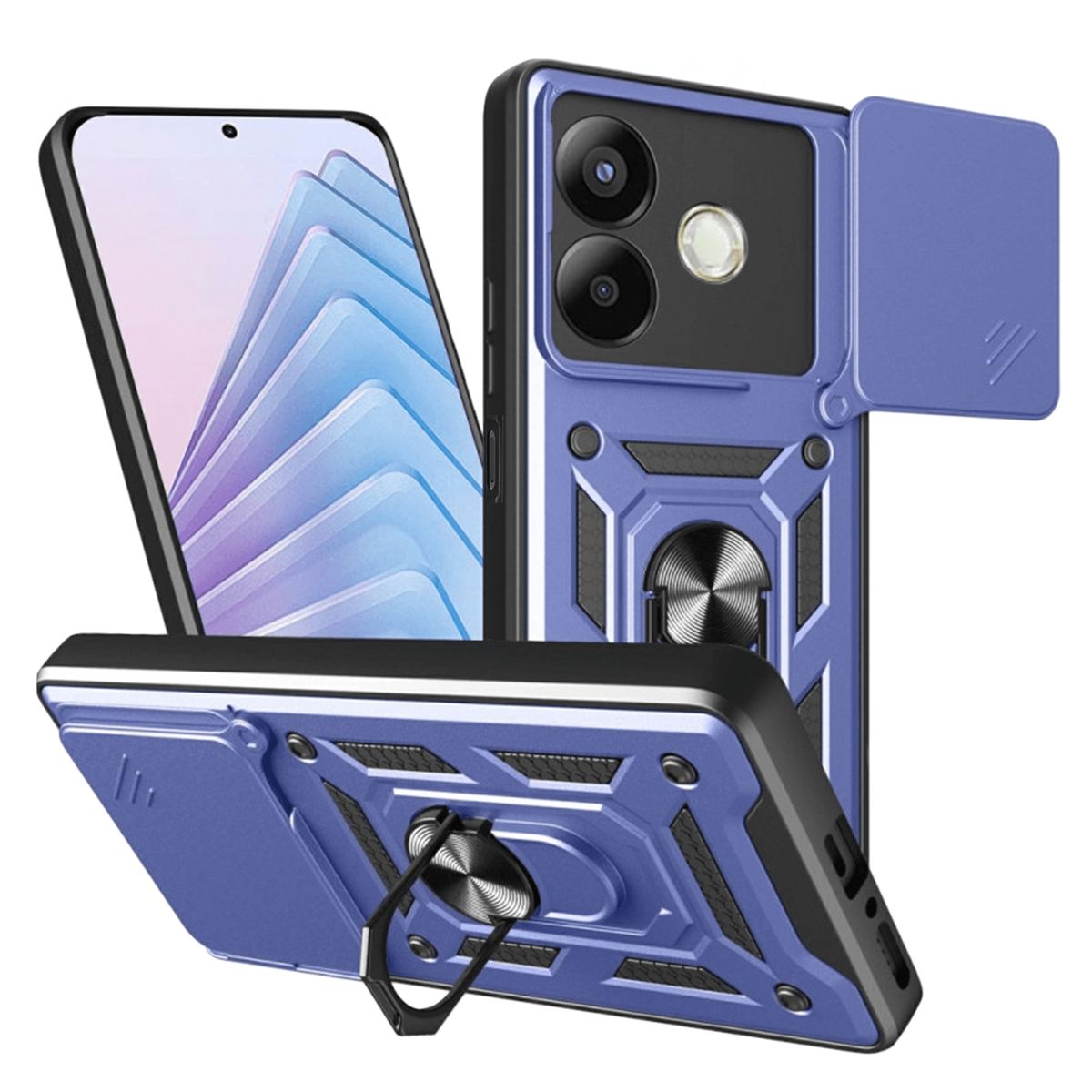 GENERICO - Funda Estuche Case Slider Compatible Con Oppo A5 Pro Azul