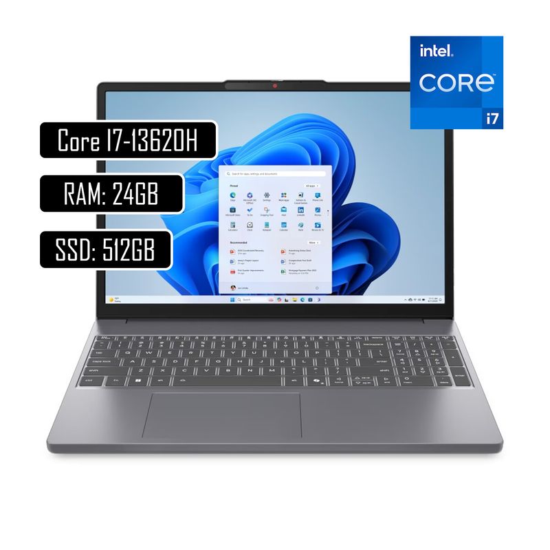 LENOVO - PORTATIL LENOVO SLIM 3 INTEL CORE I7 13620H - RAM 24GB - SSD 512GB - WIN11 HOME