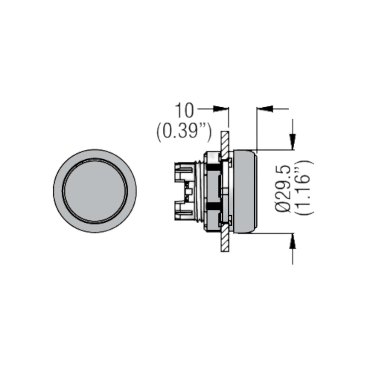 LOVATO - PULSADOR NEGRO LPCB102SC+BLOQUE DE CONTACTO NA SPRING CLAMP