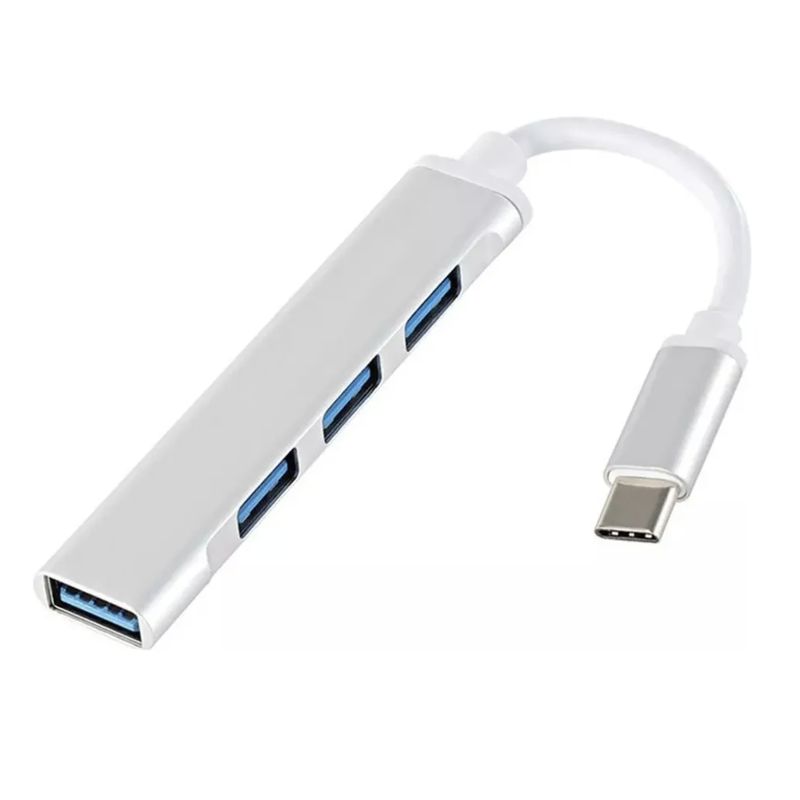 GENERICO - Adaptador Hub Multipuerto Tipo C A Usb 4 Puertos 2.0 3.0