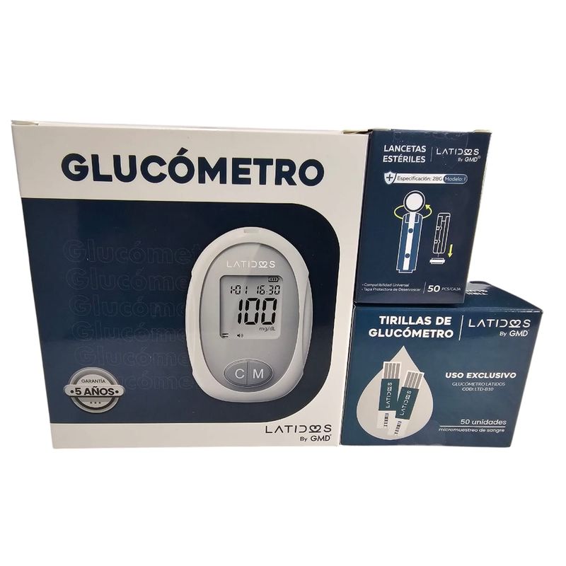 GMD - GLUCOMETRO DE LATIDOS CON 50 TIRAS 50 LANCETAS GMD
