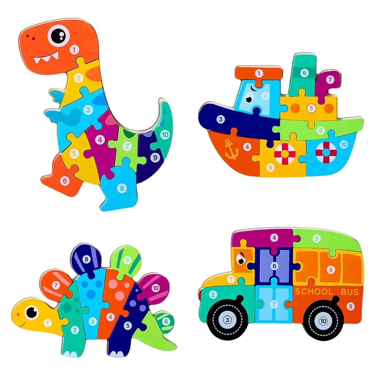 GENERICO - Rompecabezas Madera Animales Juguete Armable Niños Colorido