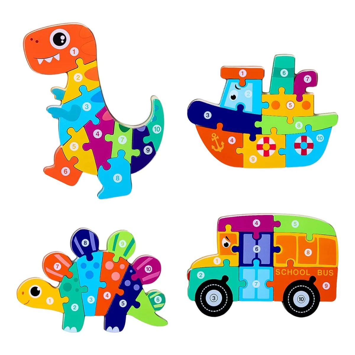 GENERICO - Rompecabezas Madera Animales Juguete Armable Niños Colorido