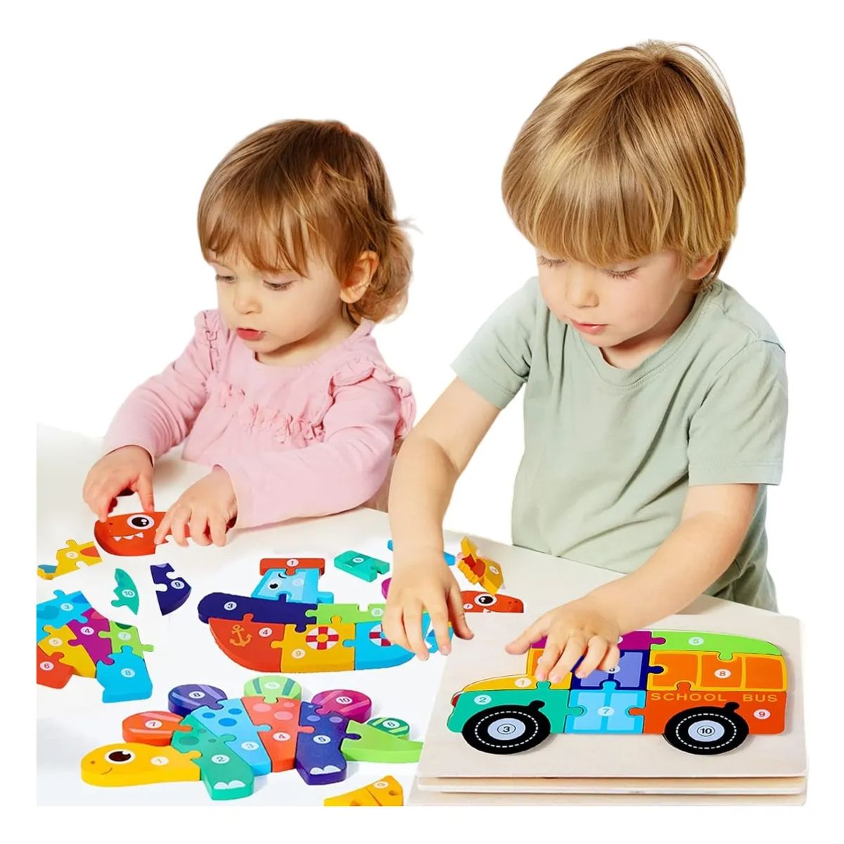 GENERICO - Rompecabezas Madera Animales Juguete Armable Niños Colorido