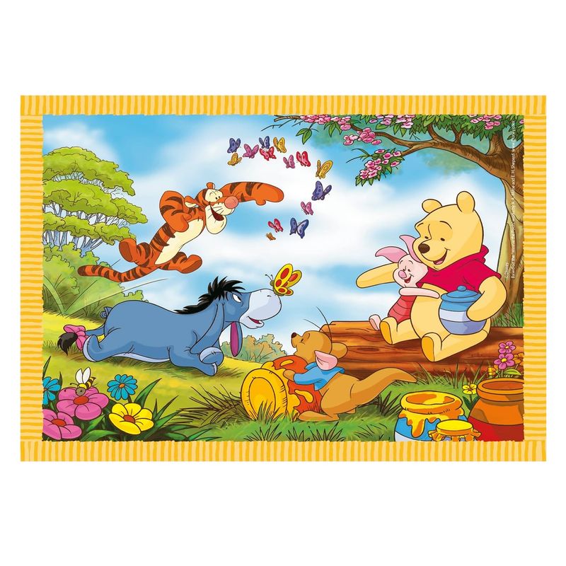 CLEMENTONI - Rompecabezas 4 En 1 Winnie Pooh Escenas Tiernas Para Niños