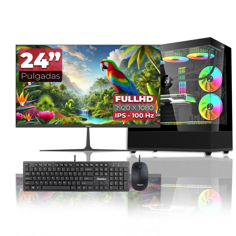 JANUS - Computador Gamer AMD Ryzen 5 4655G RAM 16GB SSD 512GB Monitor 24 Pulgadas 100Hz
