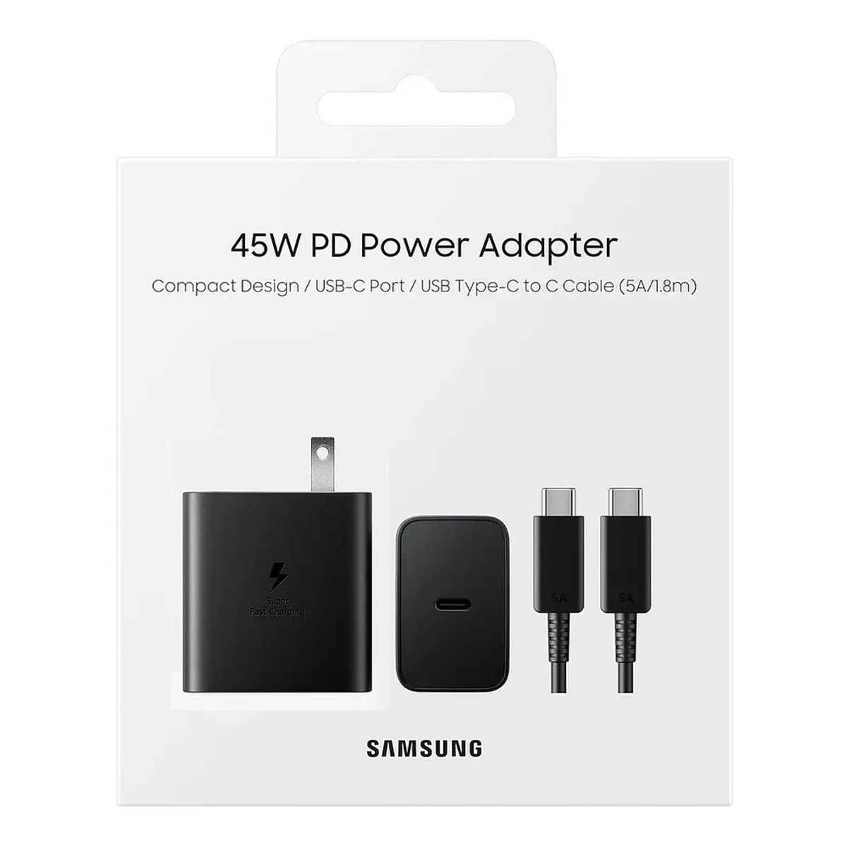 SAMSUNG - Cargador Original Samsung Súper Rápido 45w con cable USB C