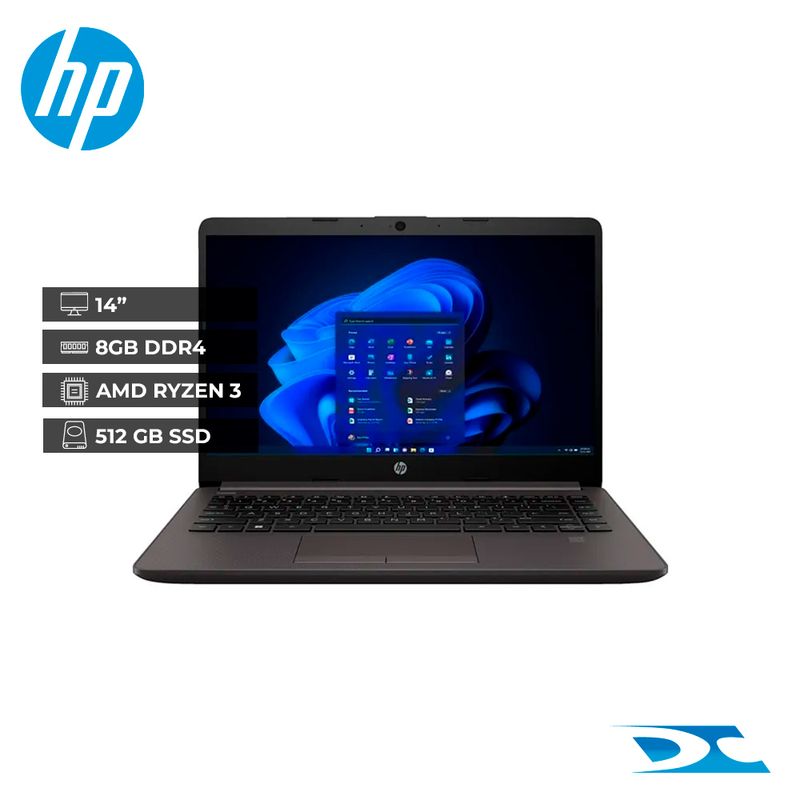 HP - Portátil HP 245 G10 AMD RYZEN 3 / 8GB/ 512GB SSD/14” /FREE