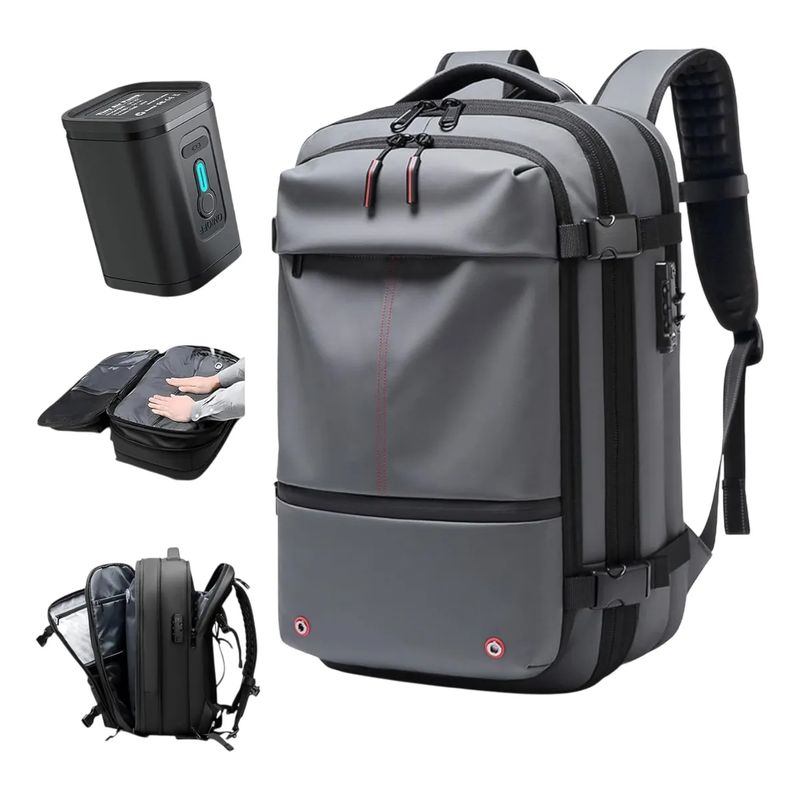 GENERICO - Maleta Mochila Airback Expandible Bomba Compresión Viajera