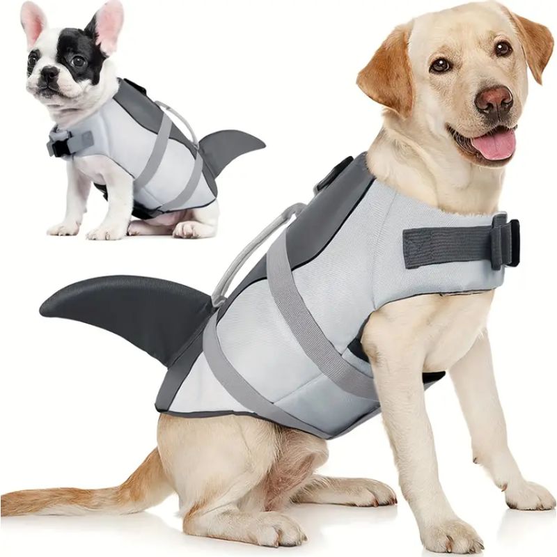 KOBALT - Chaleco Flotador Mascota de tiburon gris TALLA M