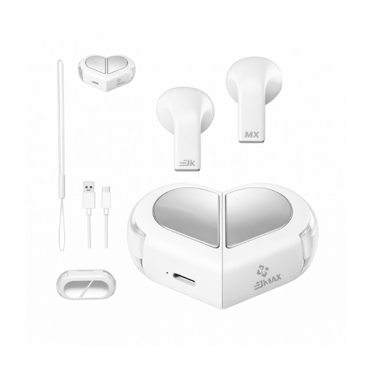 SHEN HUANG - Audifonos Inalámbricos JKMX Corazon JK2 White Nova