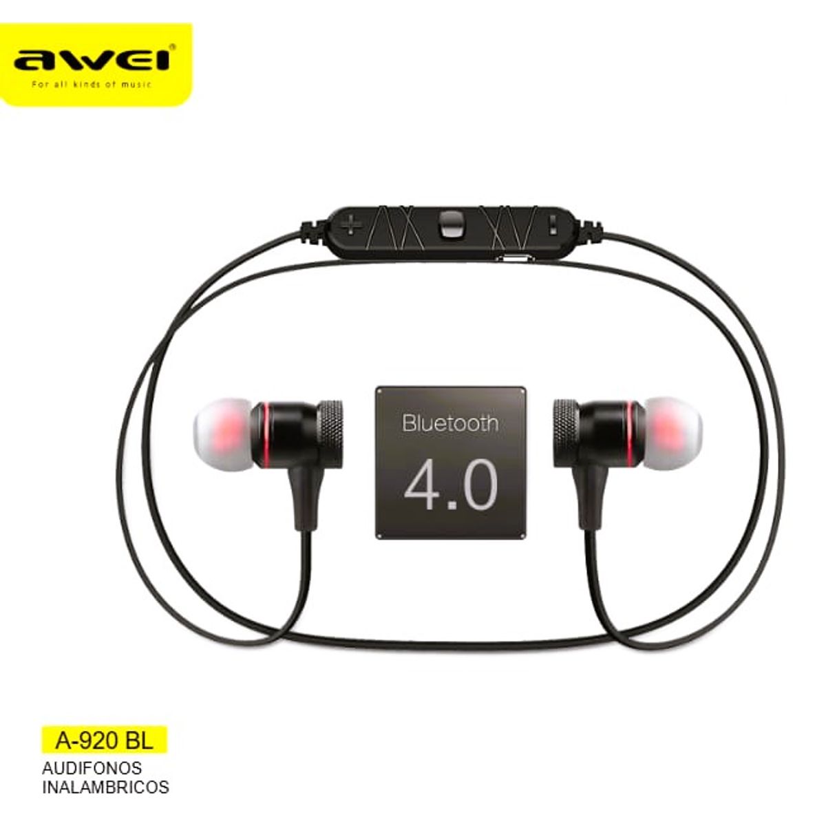 AWEI - Audifonos deportivos A-920 BL Negro