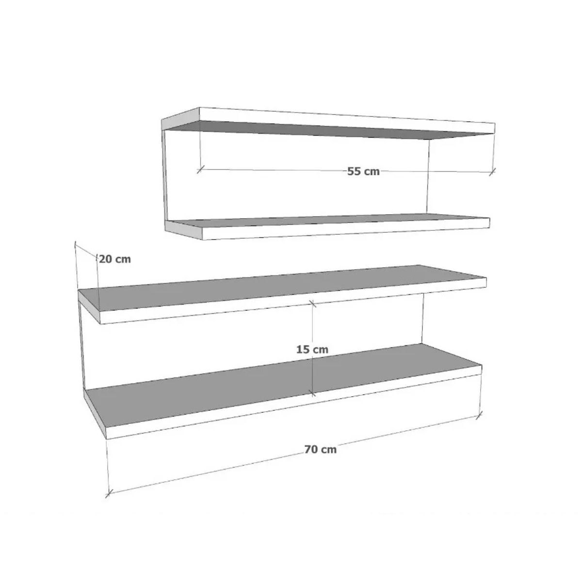GENERICO - Set 2 Repisas Flotantes Modelo Roma, Decoracion Melamina