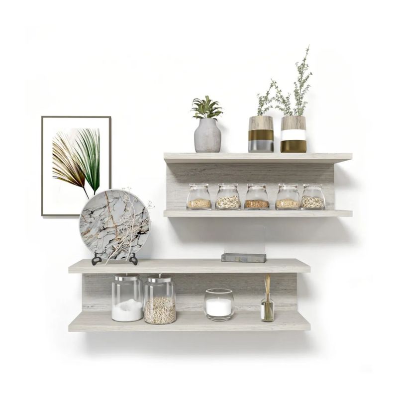 GENERICO - Set 2 Repisas Flotantes Modelo Roma, Decoración Melamina