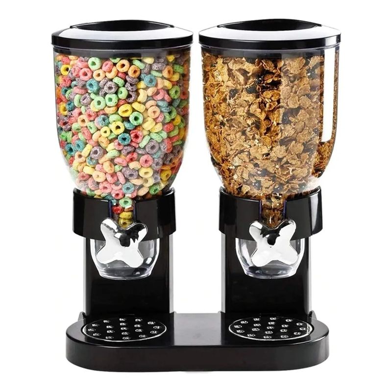 GENERICO - Dispensador Doble De Mesa Cereal Granos Dulces Frutos Secos