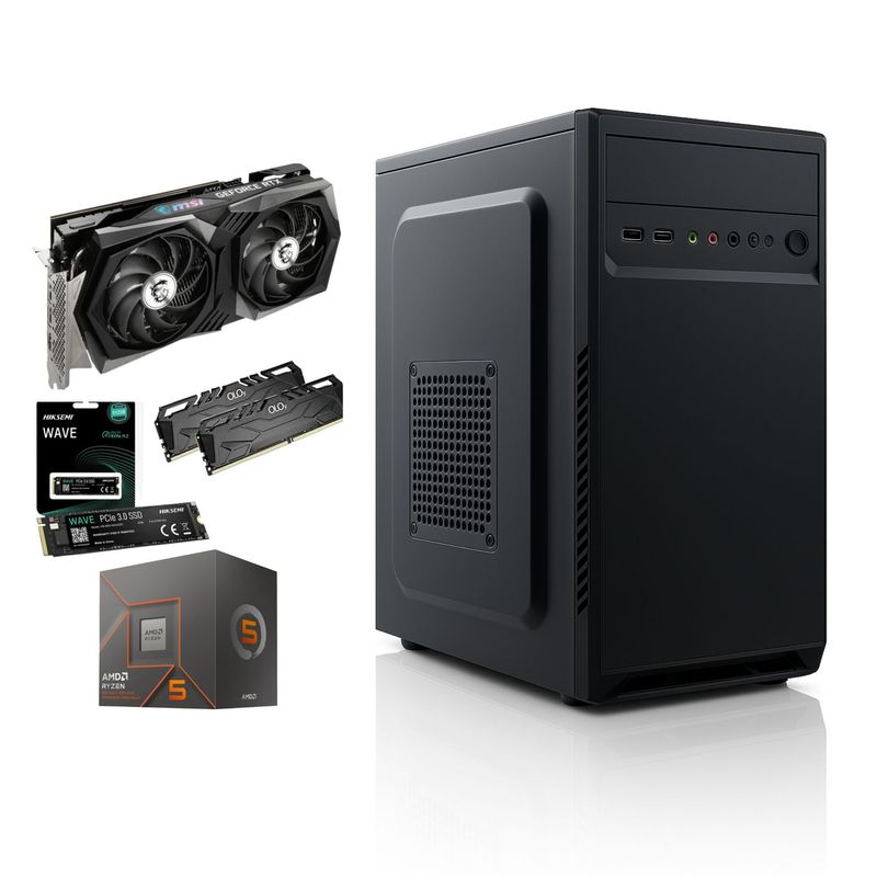 AMD - Pc Torre Gamer Cpu Ryzen 5 8500g 32gb 512 Ssd Rtx 4070 12gb Gama alta