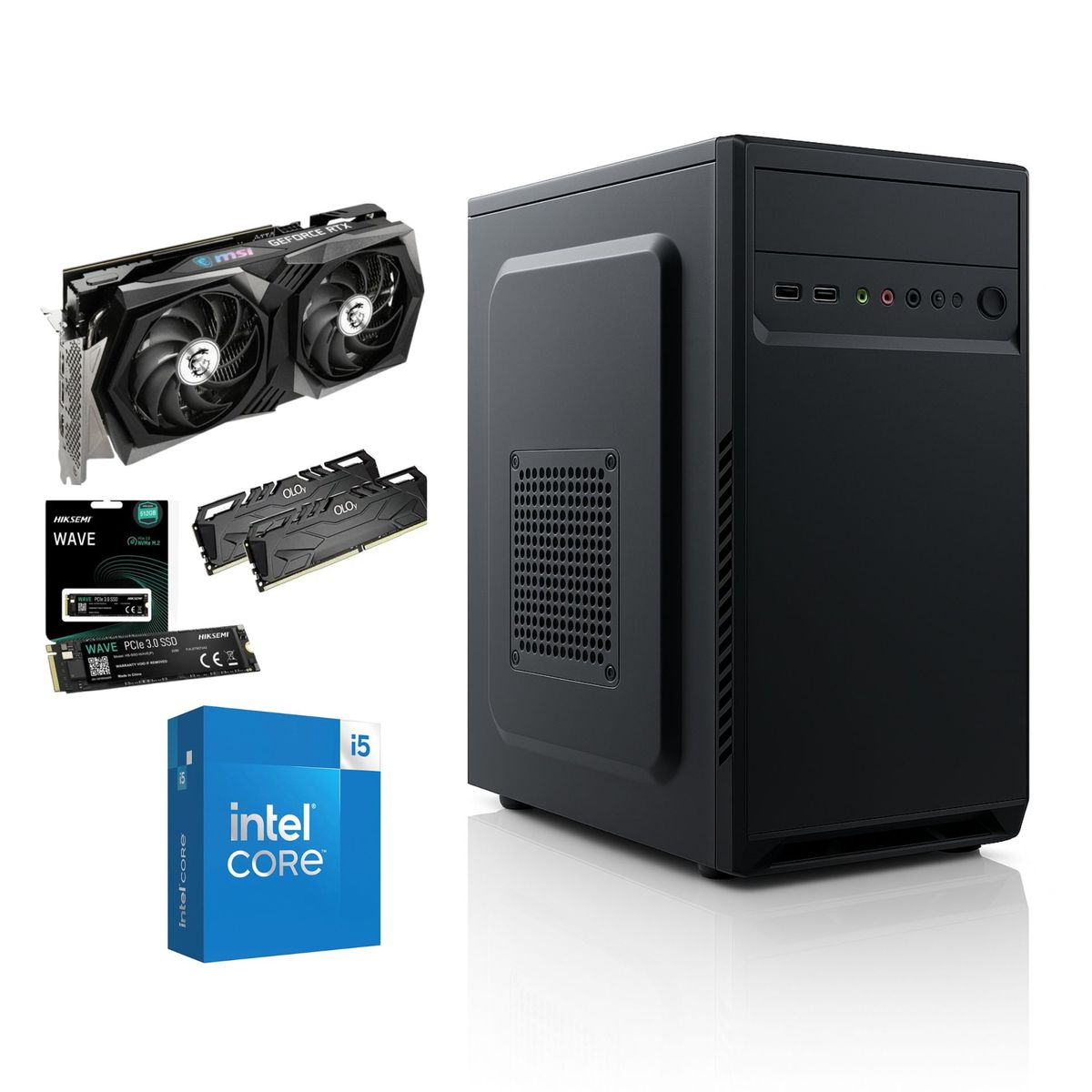INTEL - Pc Torre Gamer Cpu Core I5 12400 16ram 512 Ssd Rtx 4070 12gb Gama alta