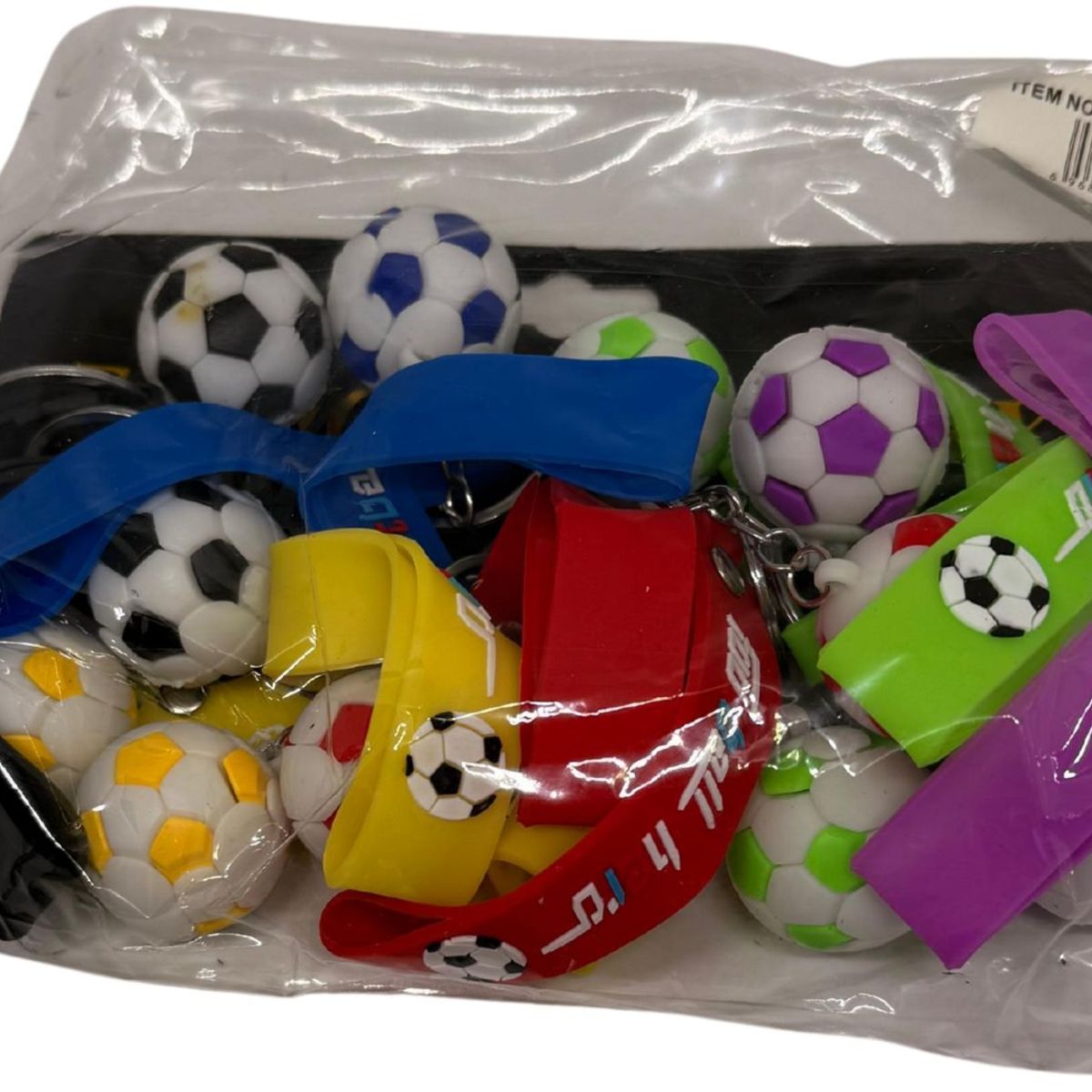 MAZUGI - Paquete De 12 Llaveros De Fútbol colores, Llaveros De Pelota