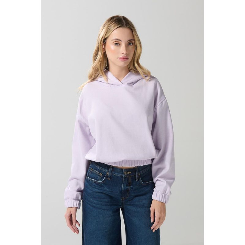 KOAJ - KOAJ Buzo perchado lila oversize con capota y elásticos Mujer