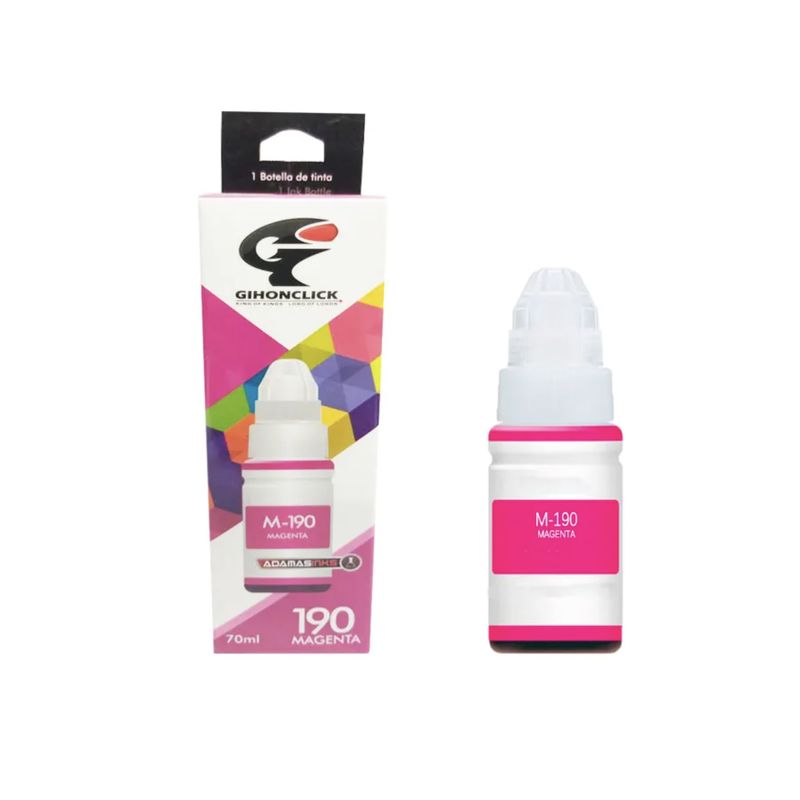 GIHONCLICK - Tinta Para Impresora Canon Gi-190 G1100 G2100 G3100 G3102 Tinta Magent