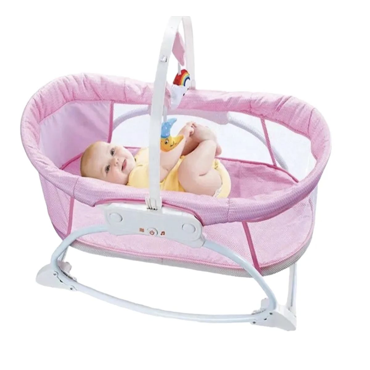 GENERICO - Silla Baby Moisés Mecedora Con Vibración Musical Bebes Rosa