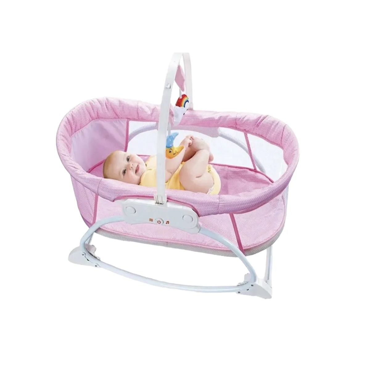 GENERICO - Silla Baby Moisés Mecedora Con Vibración Musical Bebes Rosa