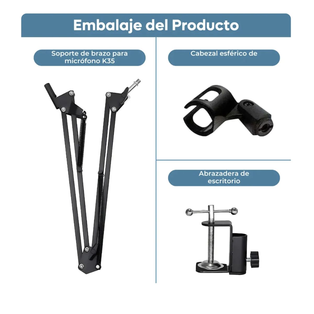 GENERICO - Soporte Micrófono Para Escritorio Con Brazo Ajustable