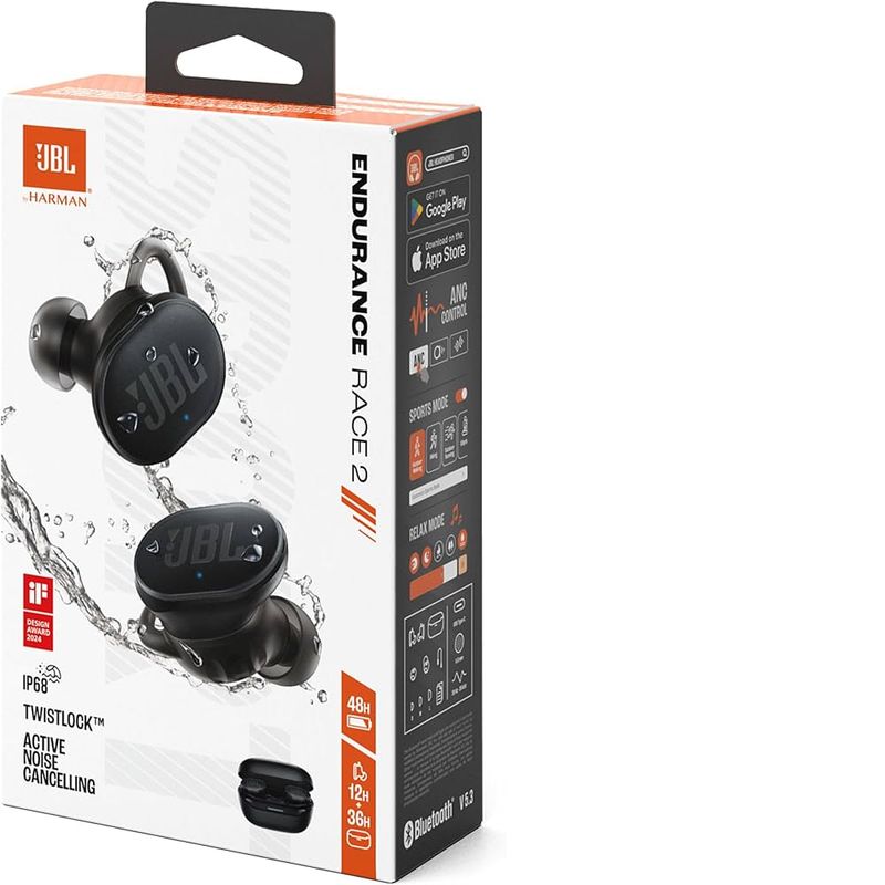 JBL - AUDIFONOS JBL ENDURANCE RACE 2  ANC  IP68 DURACION 48H COLOR NEGRO