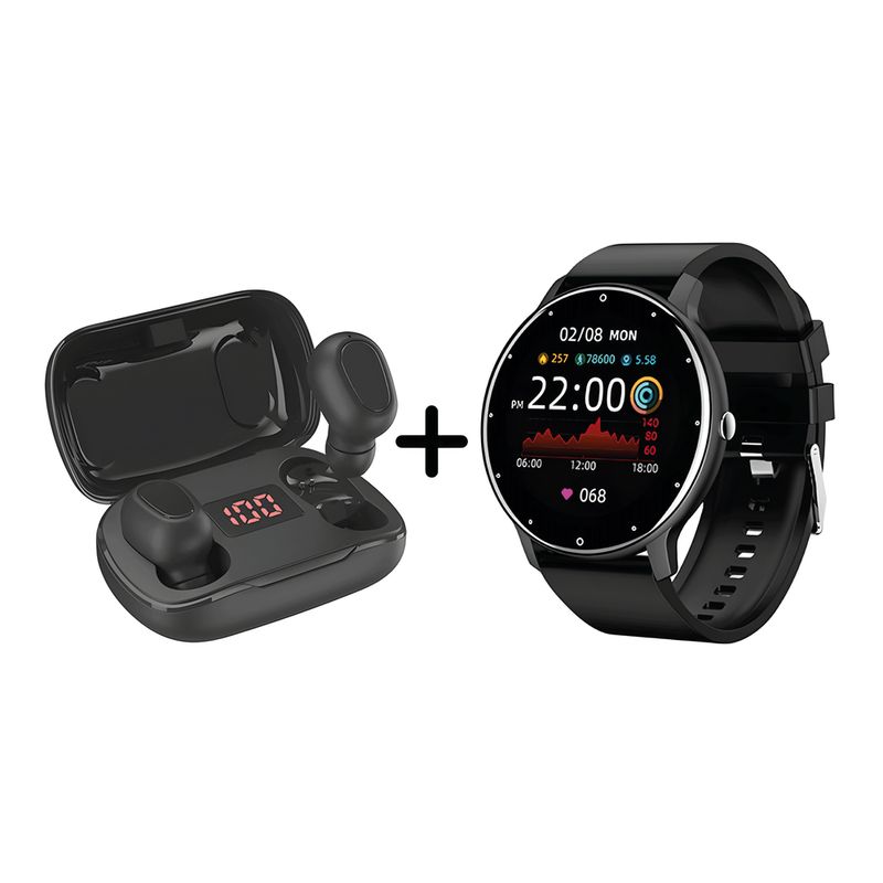 NEXT - Combo Reloj Inteligente ZL02 2025 + Audífonos Inalámbricos L21 Pro Android + iOS