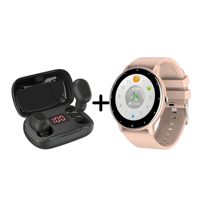 NEXT - Combo Reloj Inteligente ZL02 2025 + Audífonos Inalámbricos L21 Pro Android + iOS