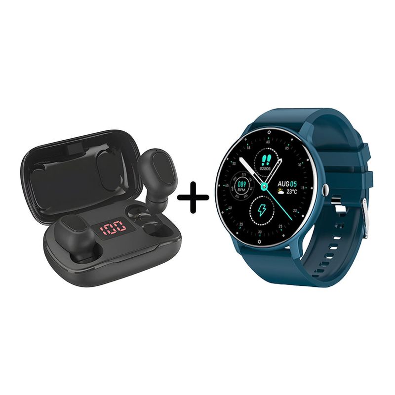 NEXT - Combo Reloj Inteligente ZL02 2025 + Audífonos Inalámbricos L21 Pro Android + iOS