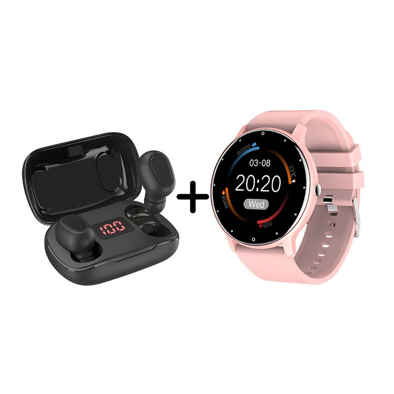 NEXT - Combo Reloj Inteligente ZL02 2025 + Audífonos Inalámbricos L21 Pro Android + iOS