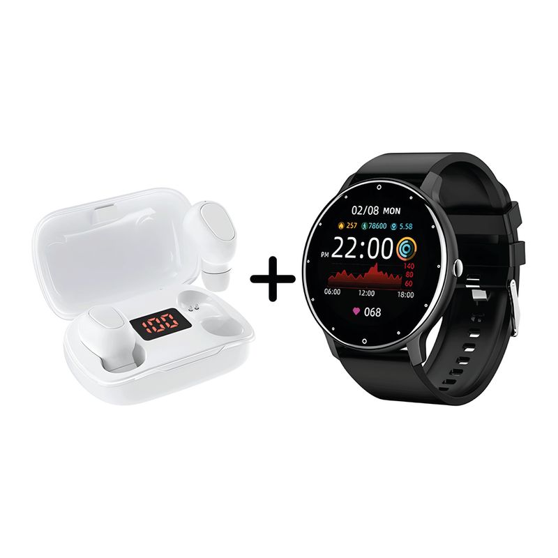 NEXT - Combo Reloj Inteligente ZL02 2025 + Audífonos Inalámbricos L21 Pro Android + iOS