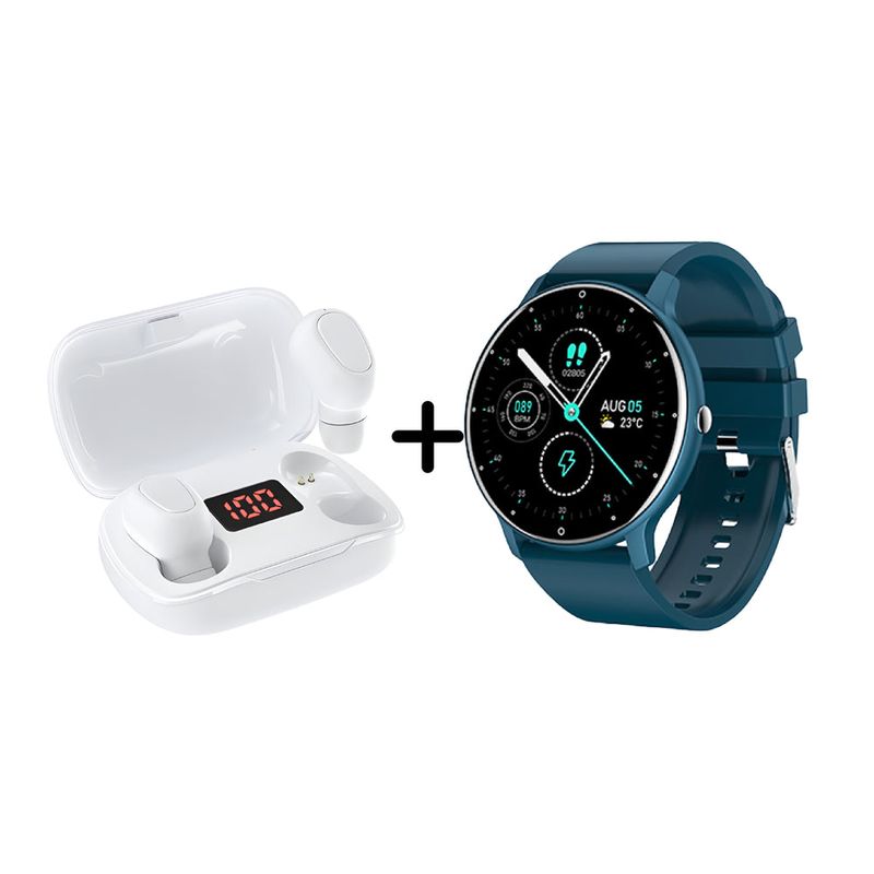 NEXT - Combo Reloj Inteligente ZL02 2025 + Audífonos Inalámbricos L21 Pro Android + iOS