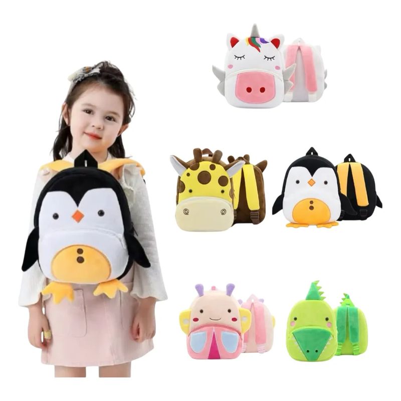 GENERICO - Morral Maleta Infantil Felpa Peluche Niños Niñas Bolso Suave