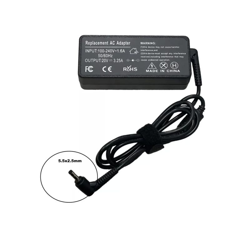 GENERICO - Cargador Para Portatil Lenovo Ideapad G53020v 3.25 5.5 x 2.5mm