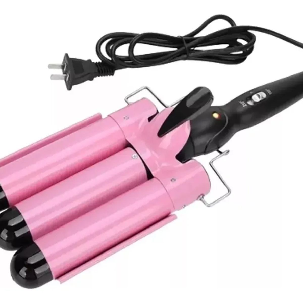GENERICO - Plancha Pelo Pinza Cabello Rizadora Ondas Sirena 3 Barriles