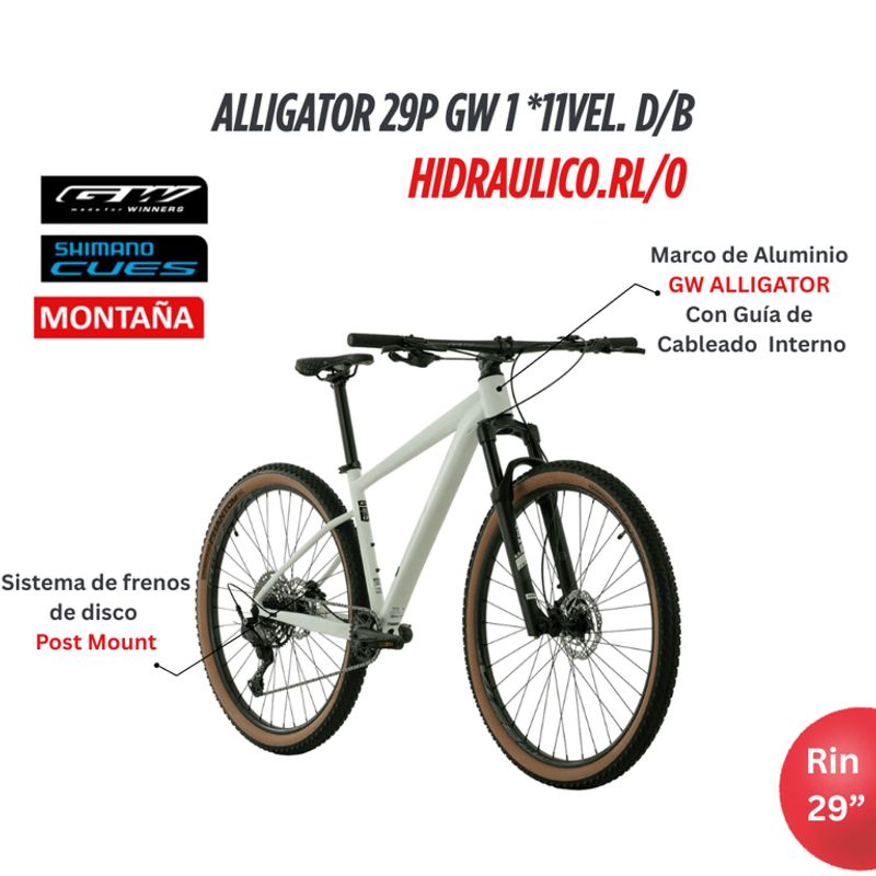 GW - BICICLETA MTB GW ALLIGATOR RIN 29 11VEL
