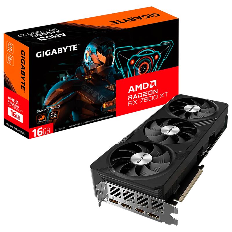 GIGABYTE - Tarjeta Video Gigabyte Amd Radeon Rx 7800 Xt Gaming Oc 16gb