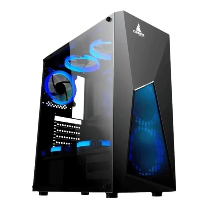 ICEBERG - Chasis Caja Iceberg Turbo Z8 + 5 Ventiladores 120mm Azul