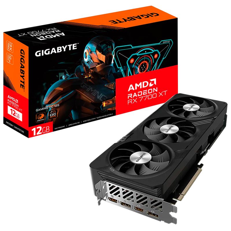 GIGABYTE - Tarjeta Video Gigabyte Amd Radeon Rx 7700 Xt Gaming Oc 12gb