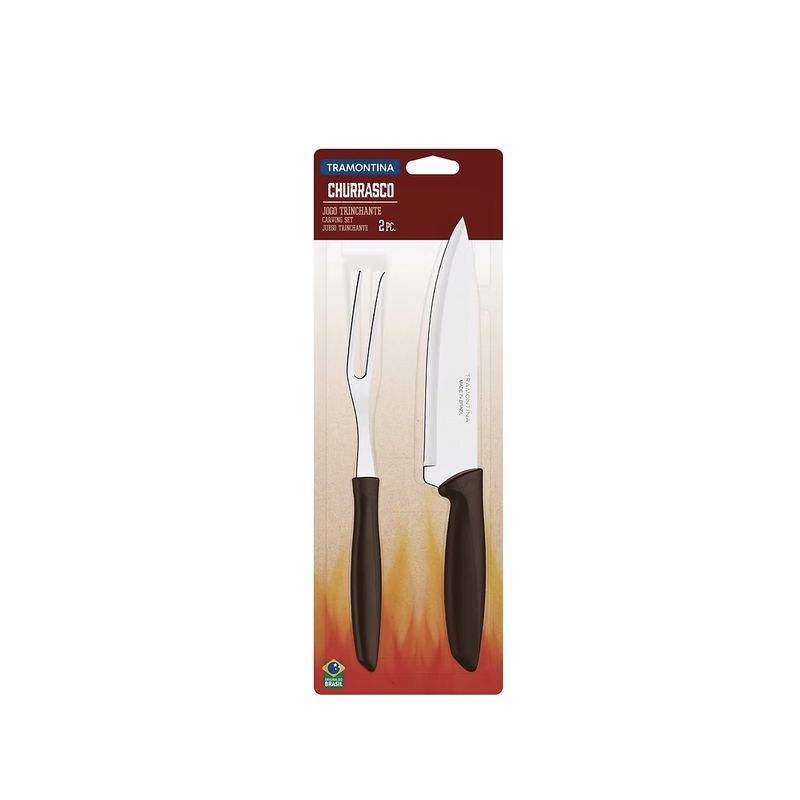 TRAMONTINA - Juego Tenedor Trinchante + Cuchillo Para Chef 7 Tramontina